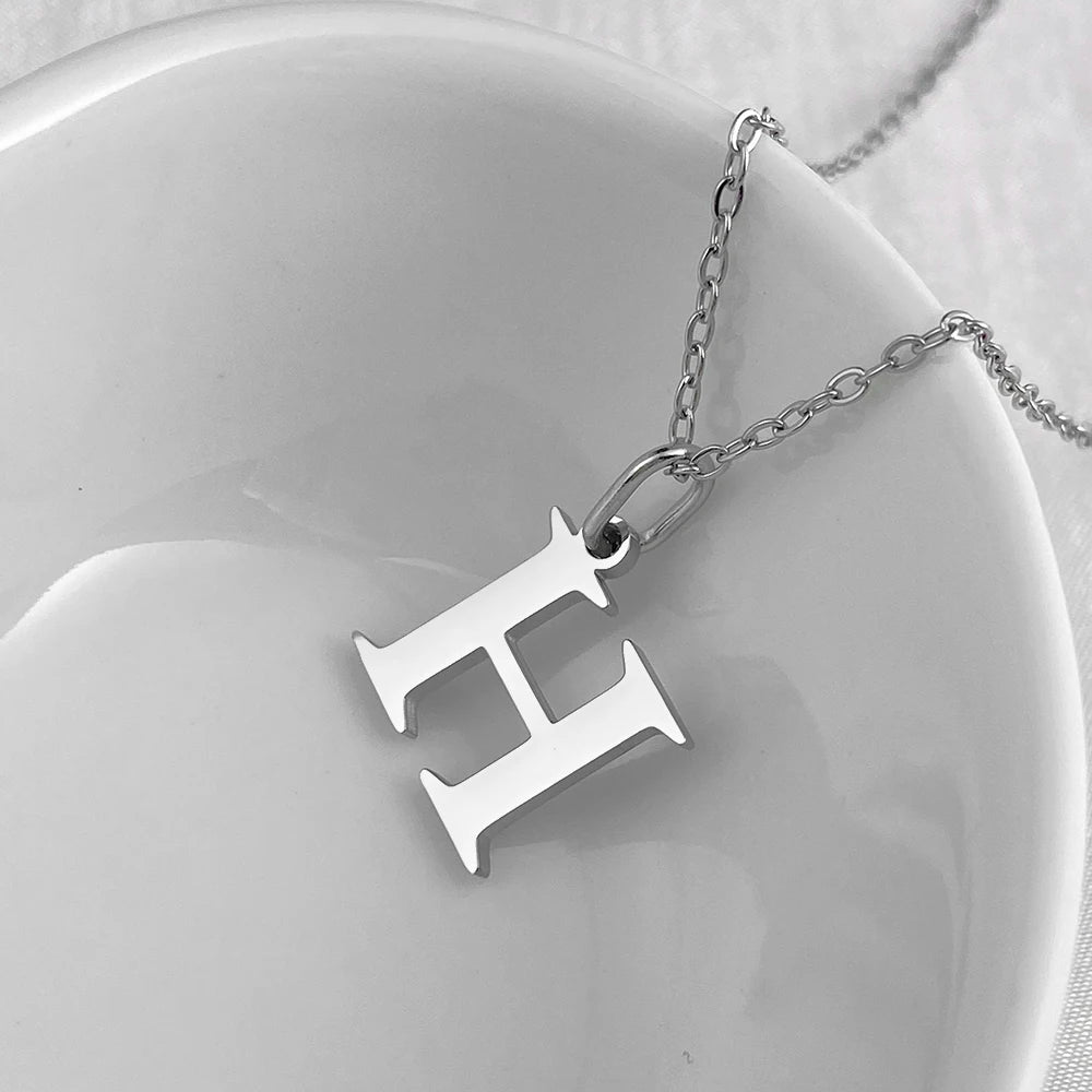 Silver Initial Necklace