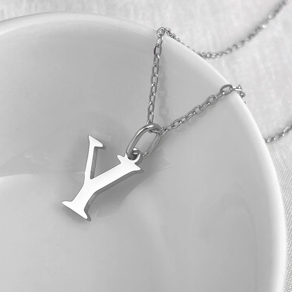 Silver Initial Necklace