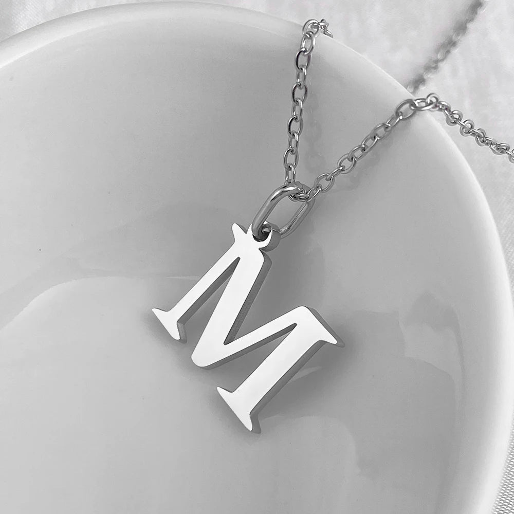 Silver Initial Necklace