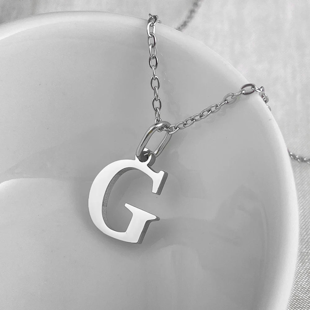 Silver Initial Necklace