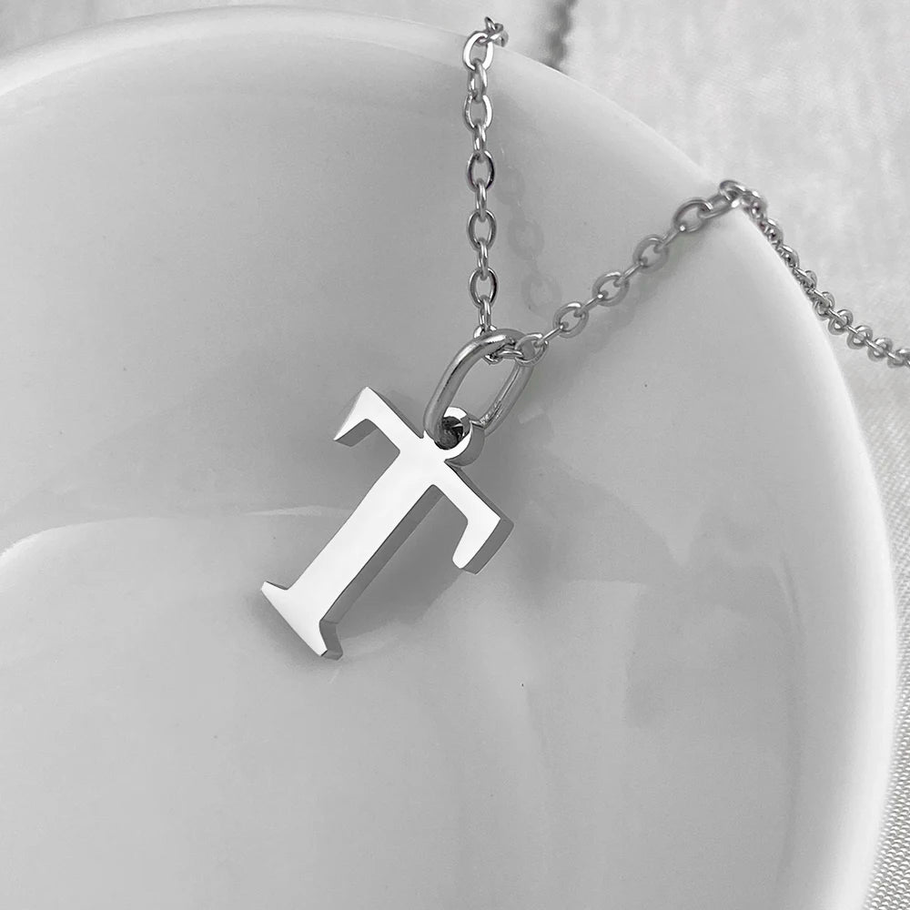 Silver Initial Necklace