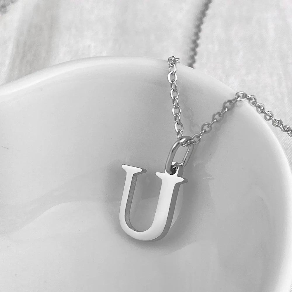 Silver Initial Necklace