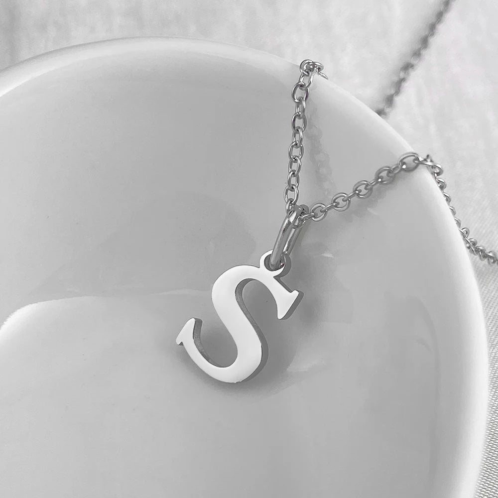 Silver Initial Necklace