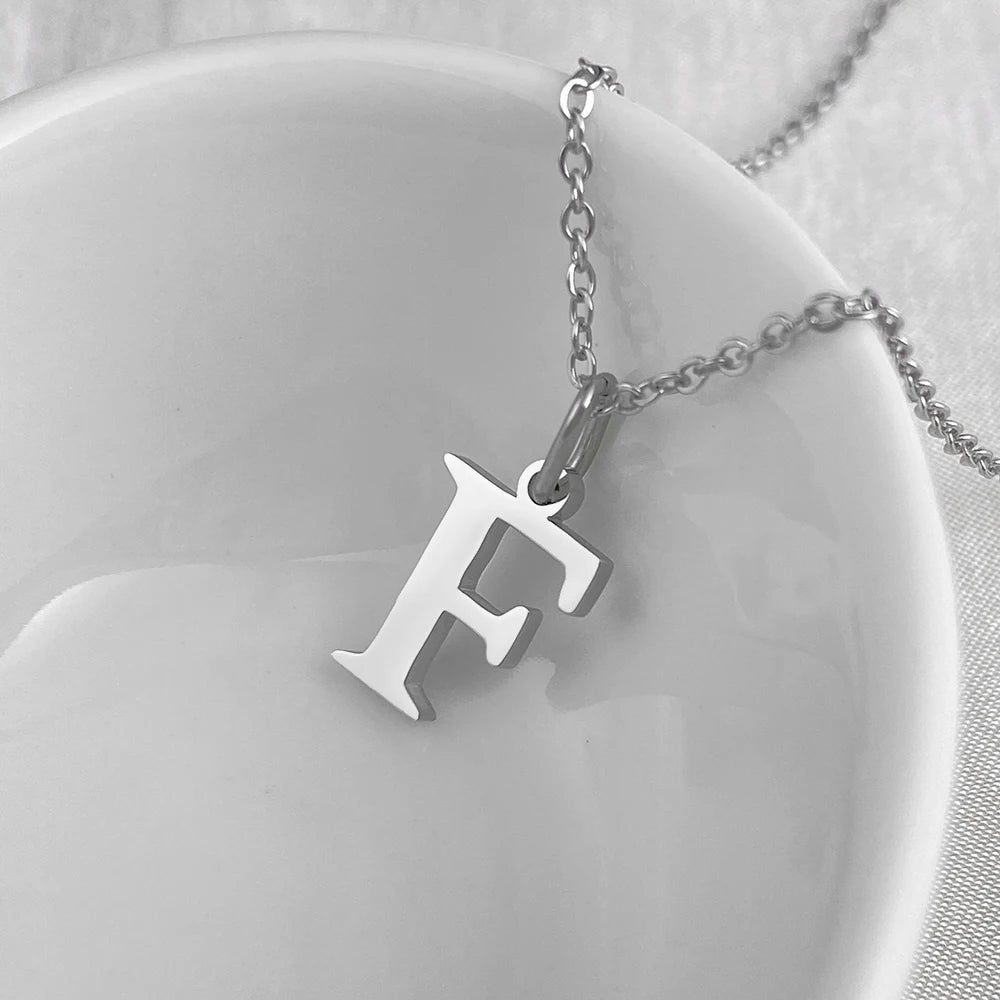 Silver Initial Necklace