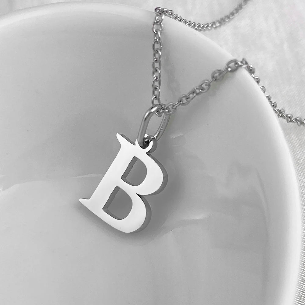 Silver Initial Necklace