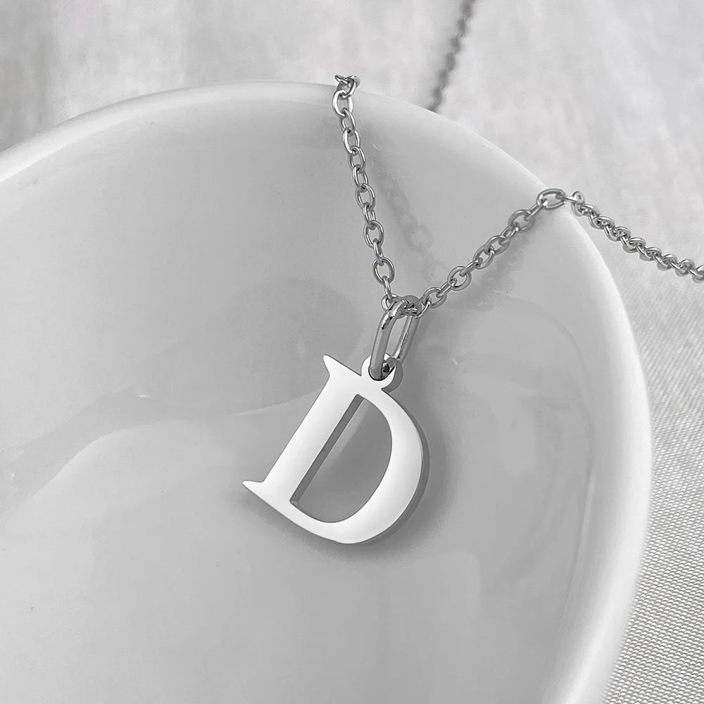 Silver Initial Necklace