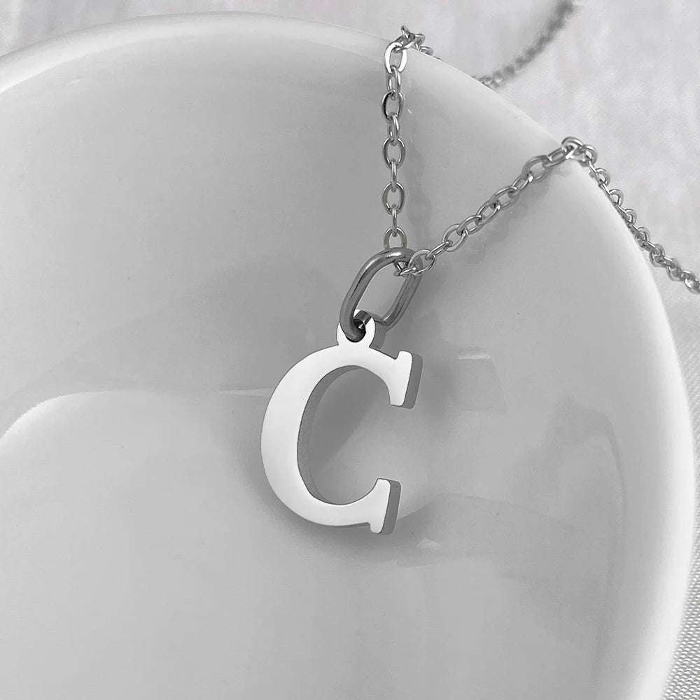 Silver Initial Necklace
