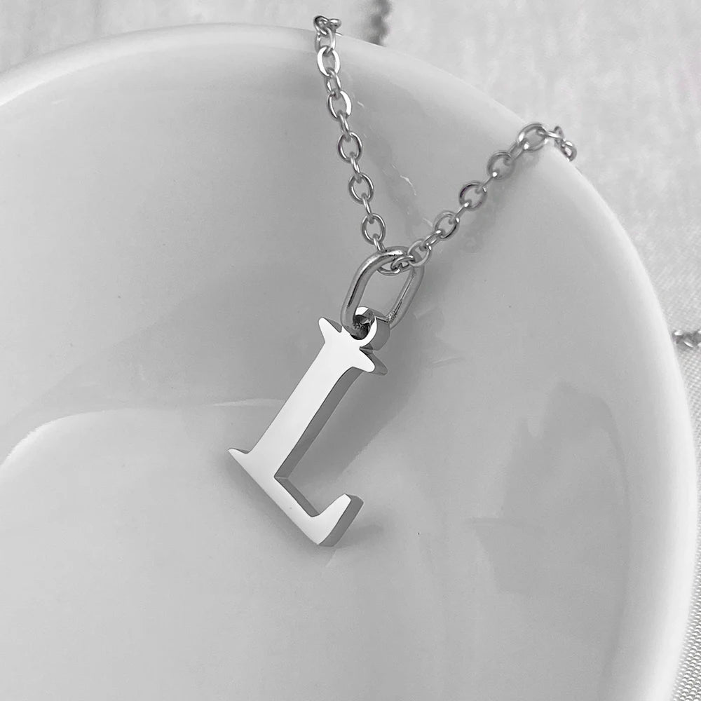 Silver Initial Necklace