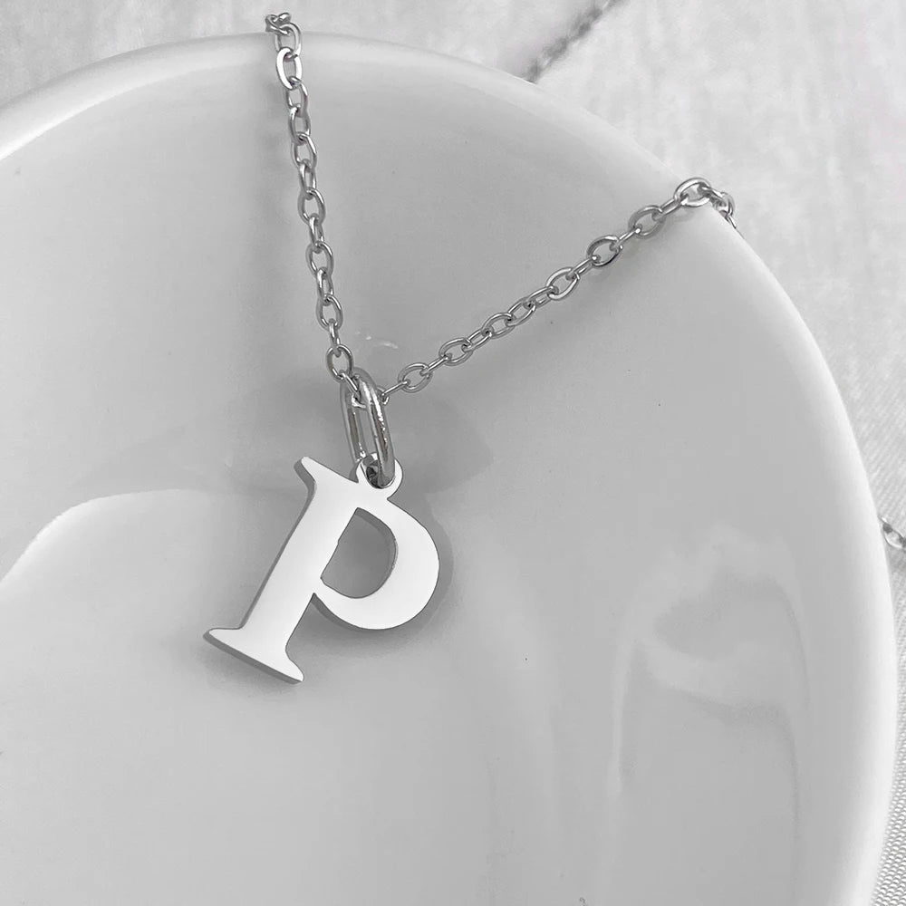 Silver Initial Necklace