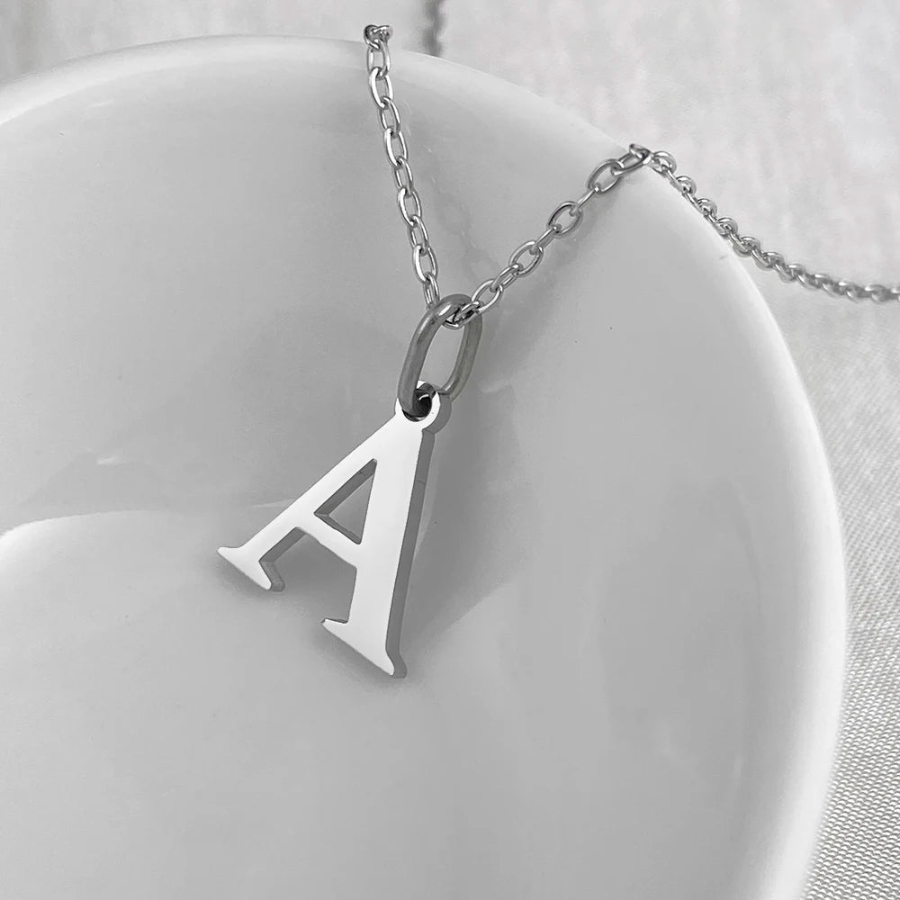 Silver Initial Necklace