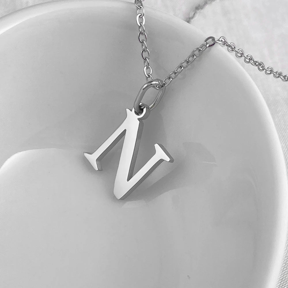 Silver Initial Necklace