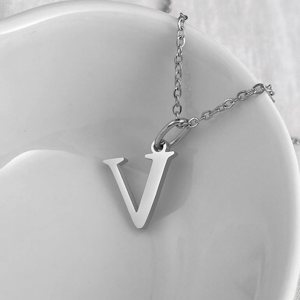 Silver Initial Necklace