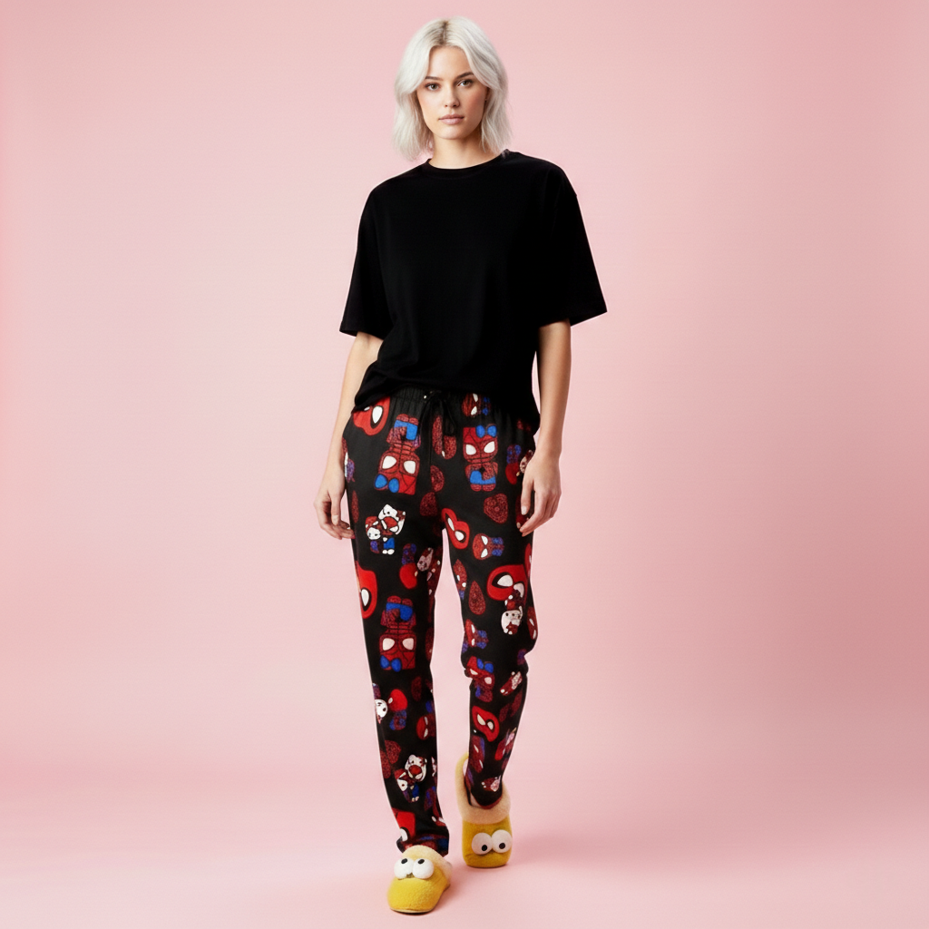 Black Hello Kitty x Spiderman Pajamas